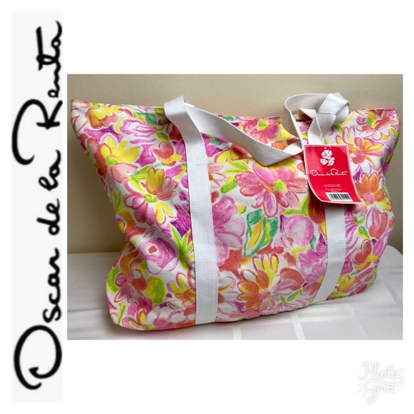 Oscar de la Renta Handbags - Oscar de la Renta Signature Canvas Tote Bag